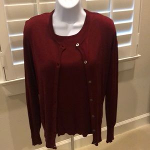 Banana Republic top and cardigan Burgundy size S